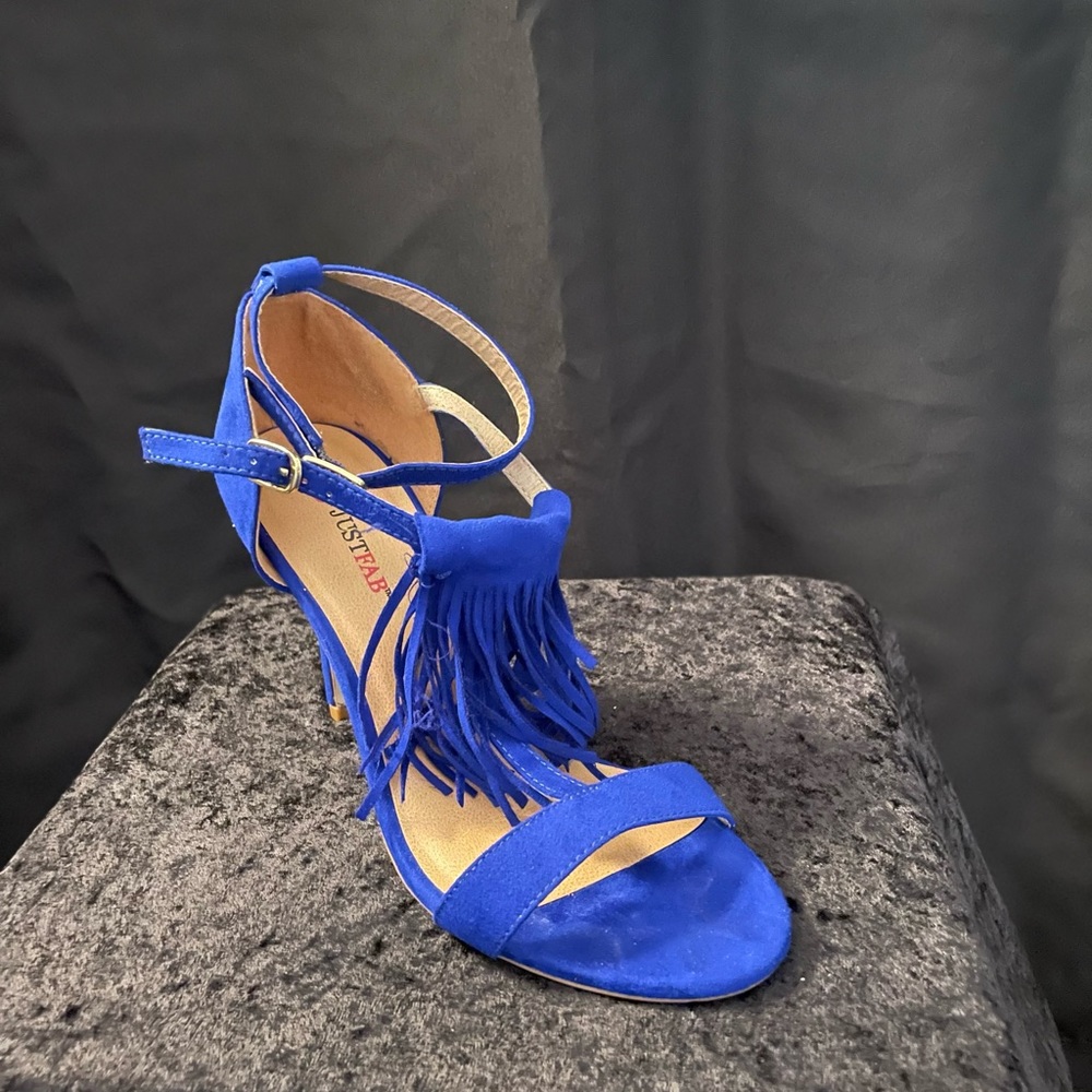 Royal Blue Fringe Heels